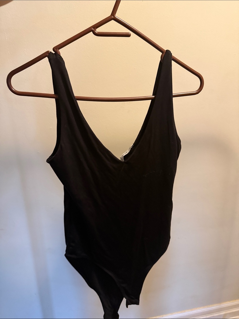 Mango Black V-Neck Sleeveless Bodysuit